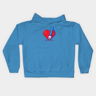 Love With Pen Tool Cartoon Vector Icon Illustration Kids Hoodie